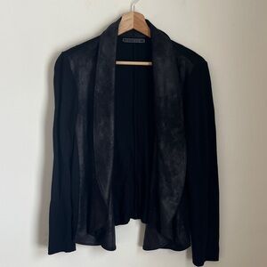 VELVET BY GRAHAM AND SPENCER PONTE AND FAUX SUEDE JACKET